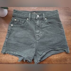 7 For All Mankind Army Green Jean Shorts